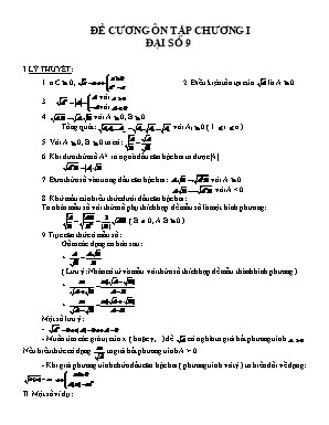 Đề cương ôn tập Chương I - Đại số 9